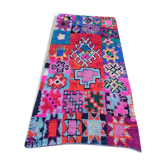 Ancient boucharouite carpet 208 x 108
