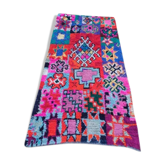 Ancient boucharouite carpet 208 x 108