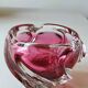 Ashtray/empty pocket, in blown Art glass, Murano/Italy. Organic floral shape. Pink tones
