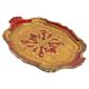 Deep red vintage decorative plate in wood, Italy, 1960s