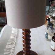 Antique carved wooden lamp