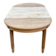 Renovated round Art Deco dining table, extendable, made of solid oak, 213cm.