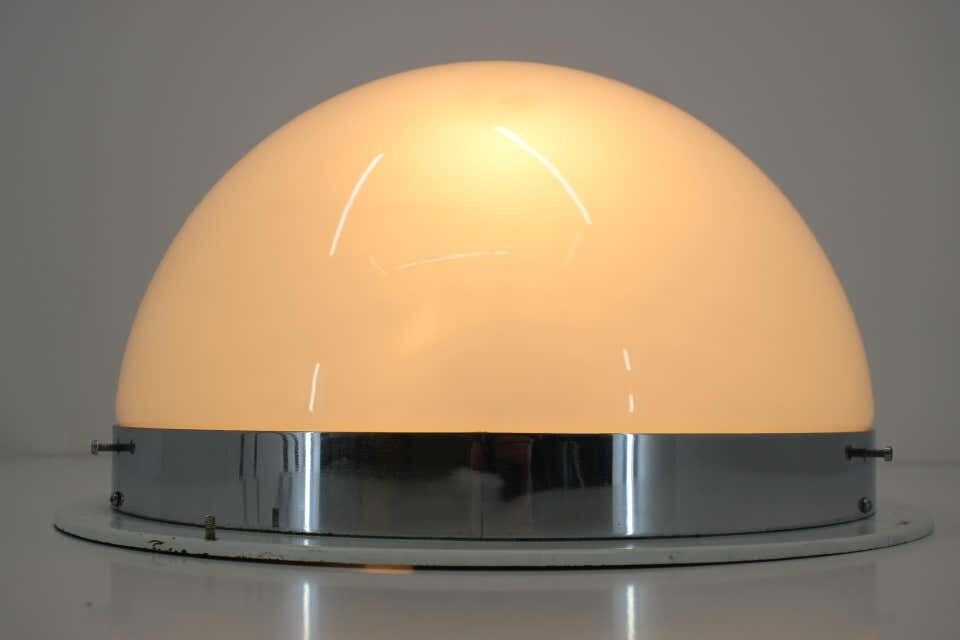 Big Bauhaus Chrome Flush Mount or Wall Light , 1940s, EIGHT items Available
