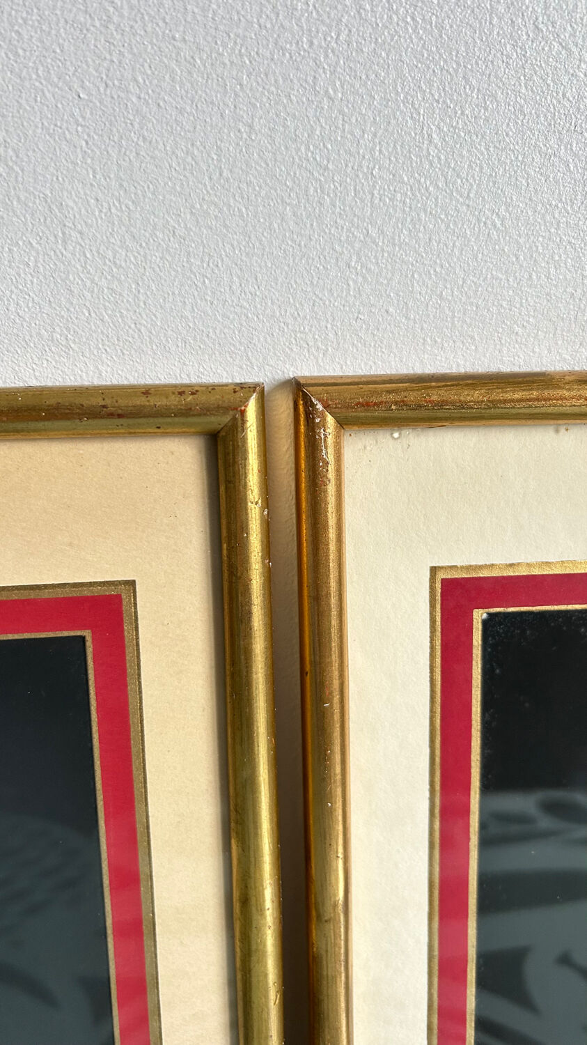 Set of 2 vintage lithographs