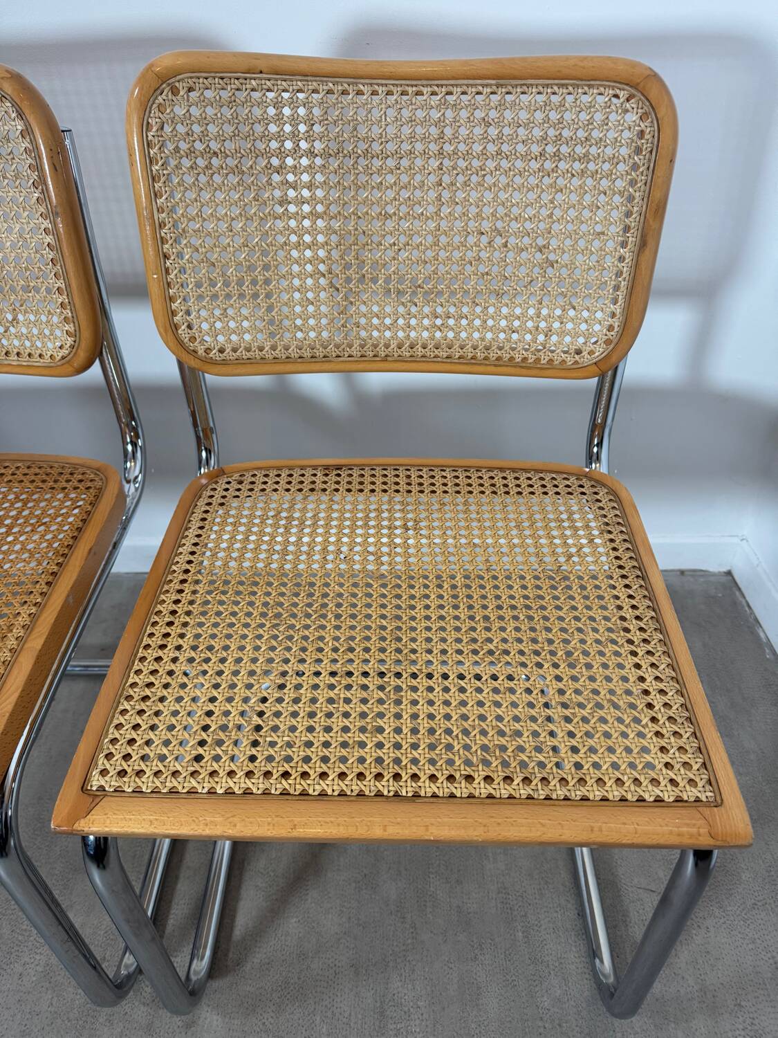 Pair of Cesca chairs by Marcel Breuer B32 made in Italy
