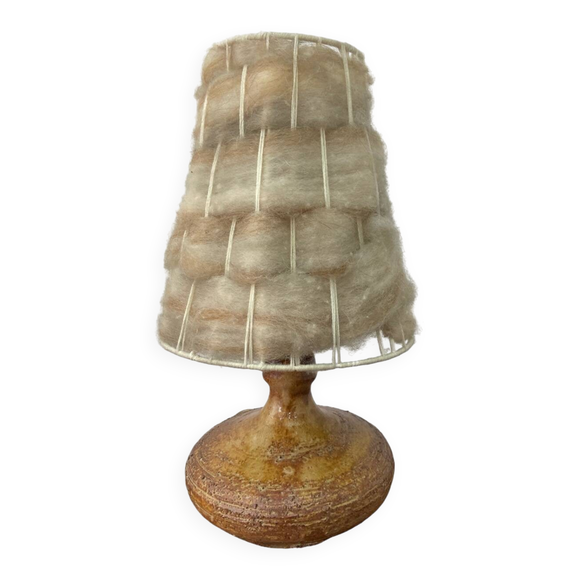 Vallauris stoneware lamp, signed Sesame