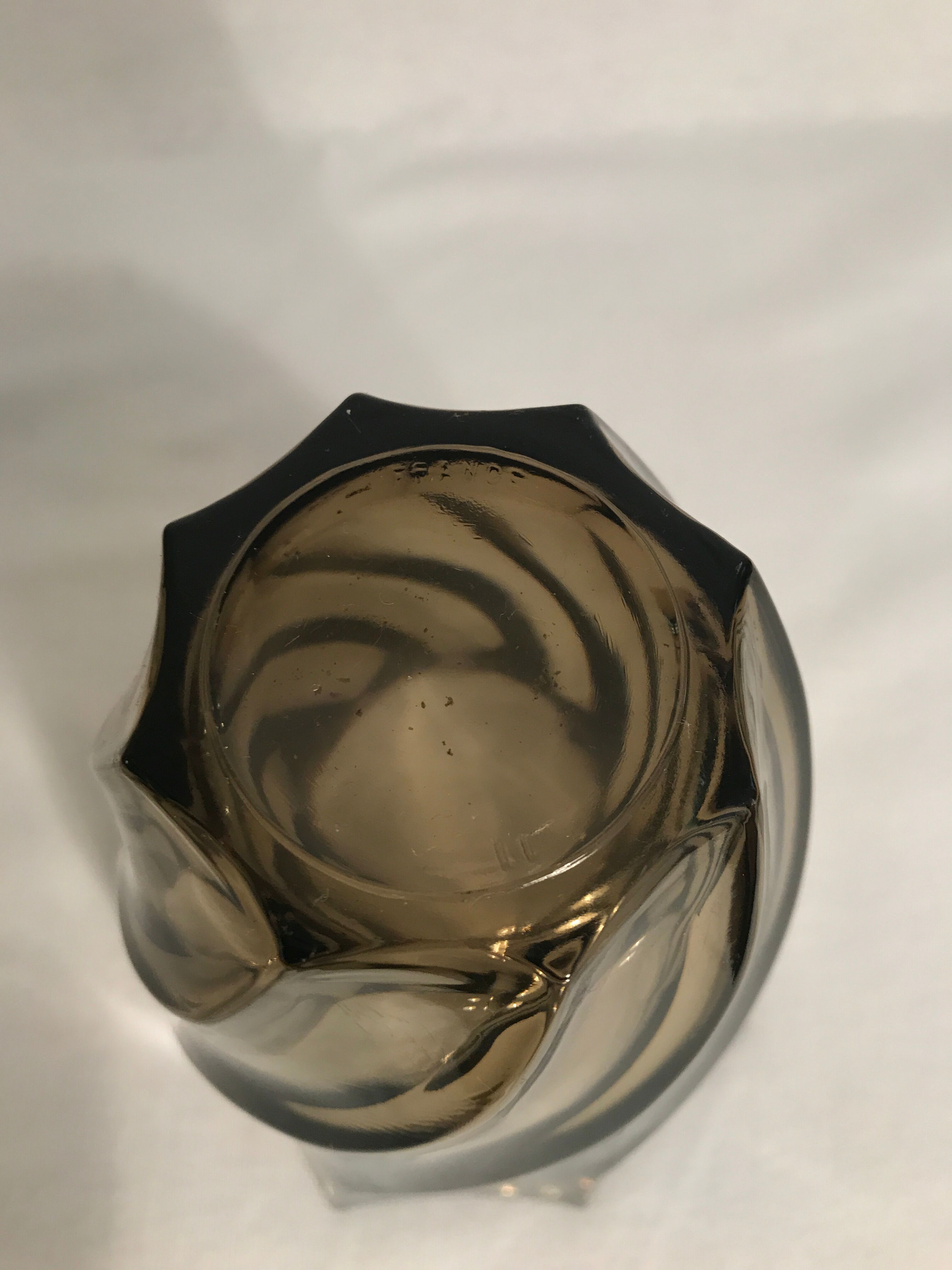 Crystal d old vase "Arques smoked transparent vintage