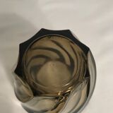 Vase ancien Cristal d''Arques transparent fumé vintage