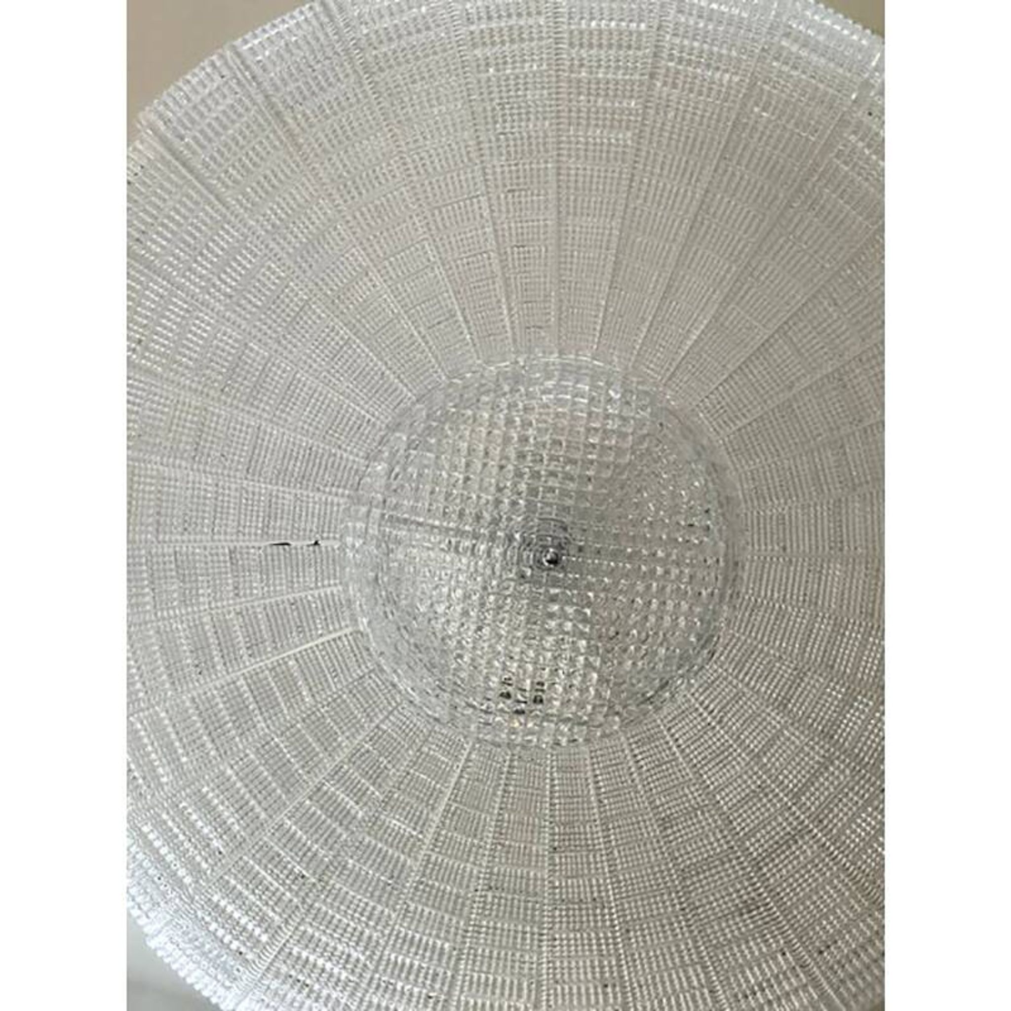Contemporary Striped Transparent Murano Glass Flush Mount in Venini Style