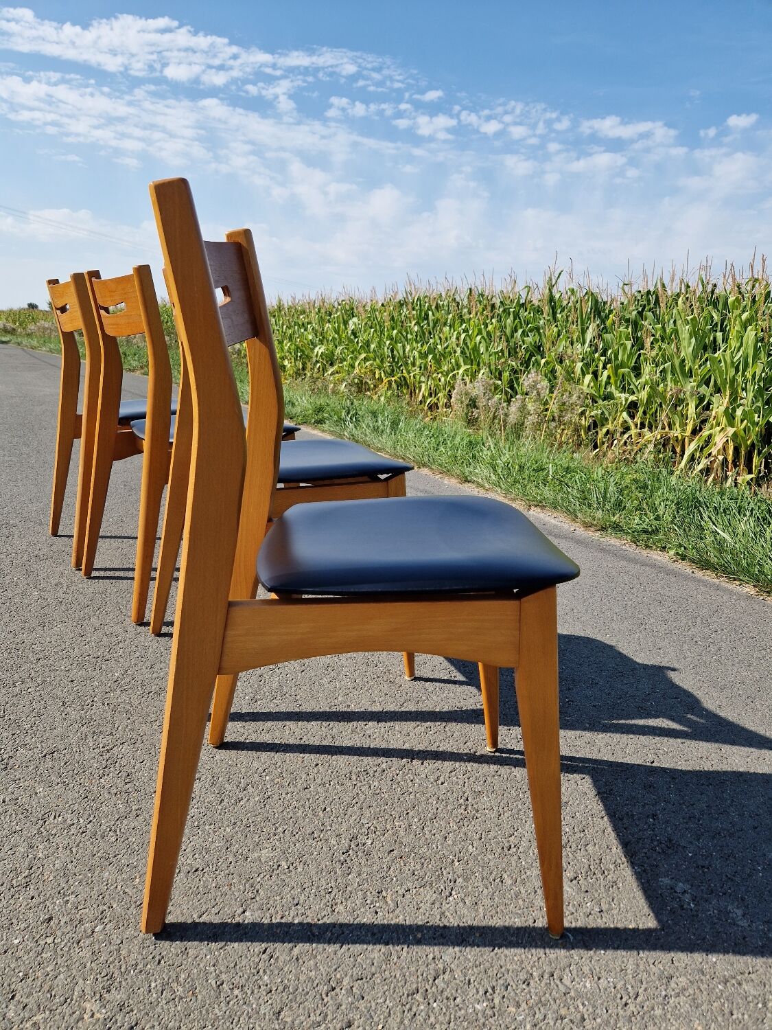 Set of 4 vintage Scandinavian style chairs from the 60s