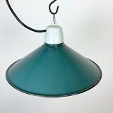 Industrial petrol enamel pendant light, 1970s