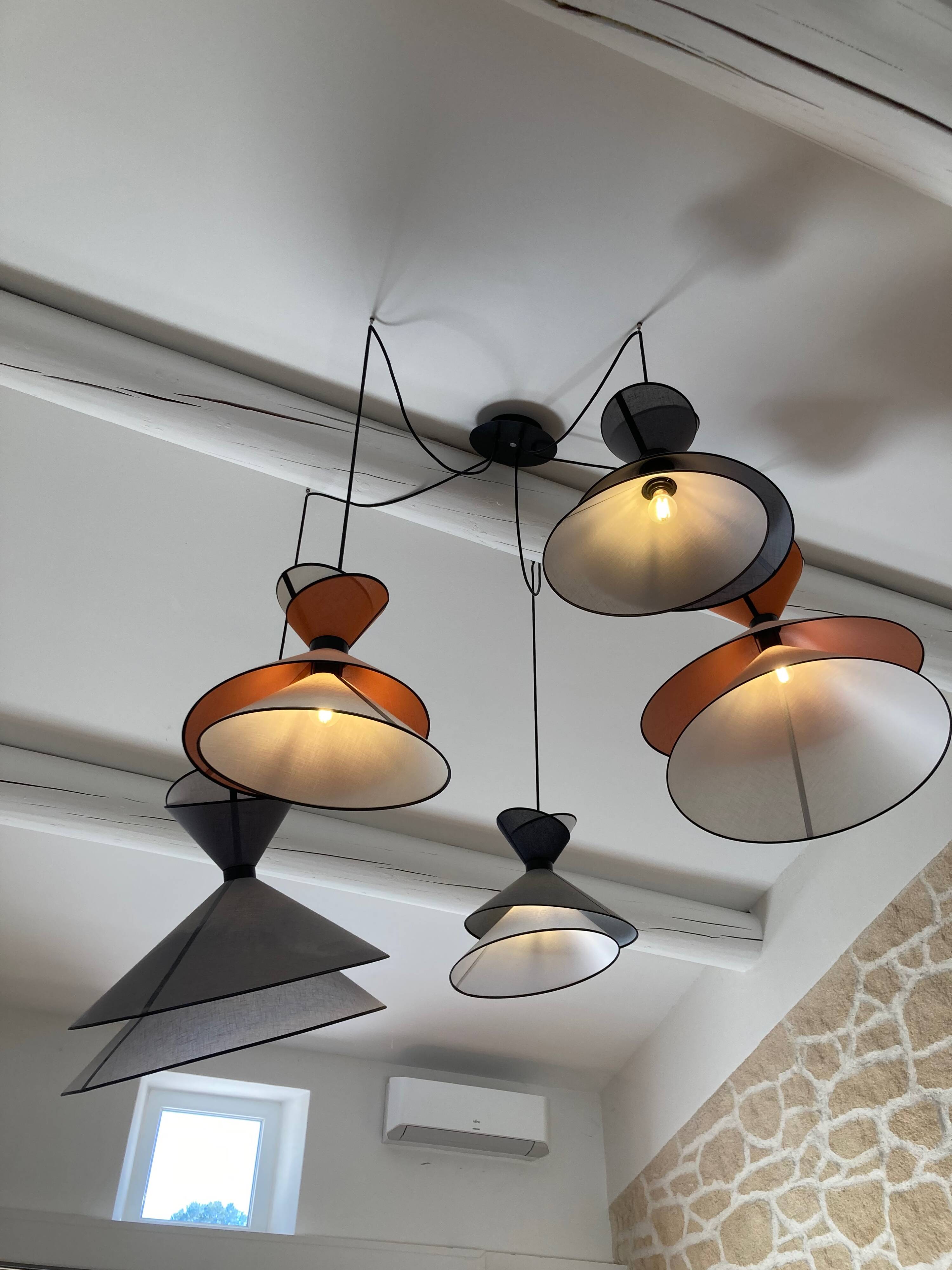 Suspension kimono - 5 lampshades