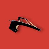 Vintage wall-mounted coat rack in black bakelite and brass – 1950s