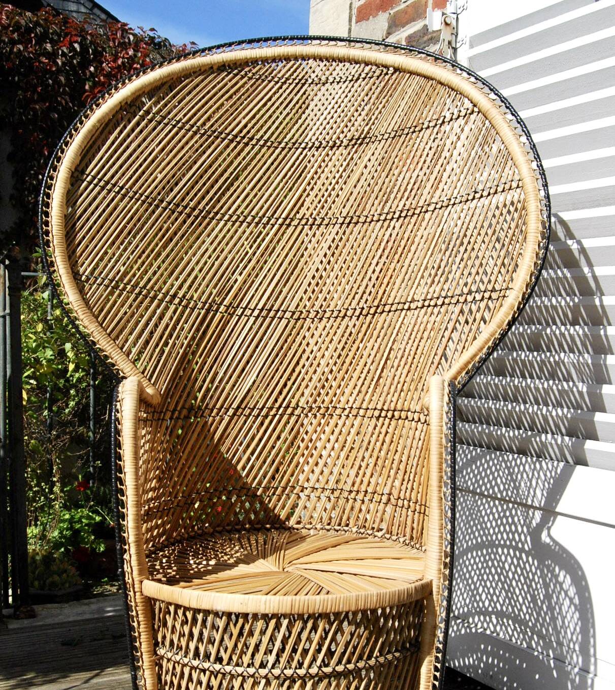 Emmanuelle armchair in 1970s rattan