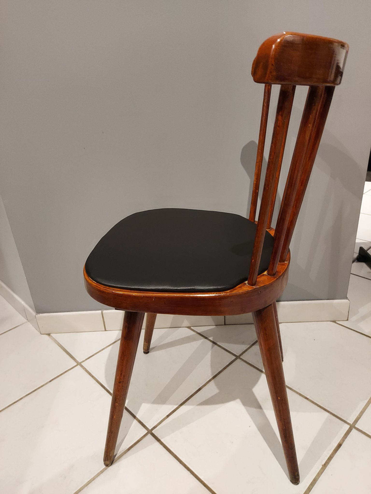 Set of 4 chairs of Bistrot Baumann model 740V, 1960