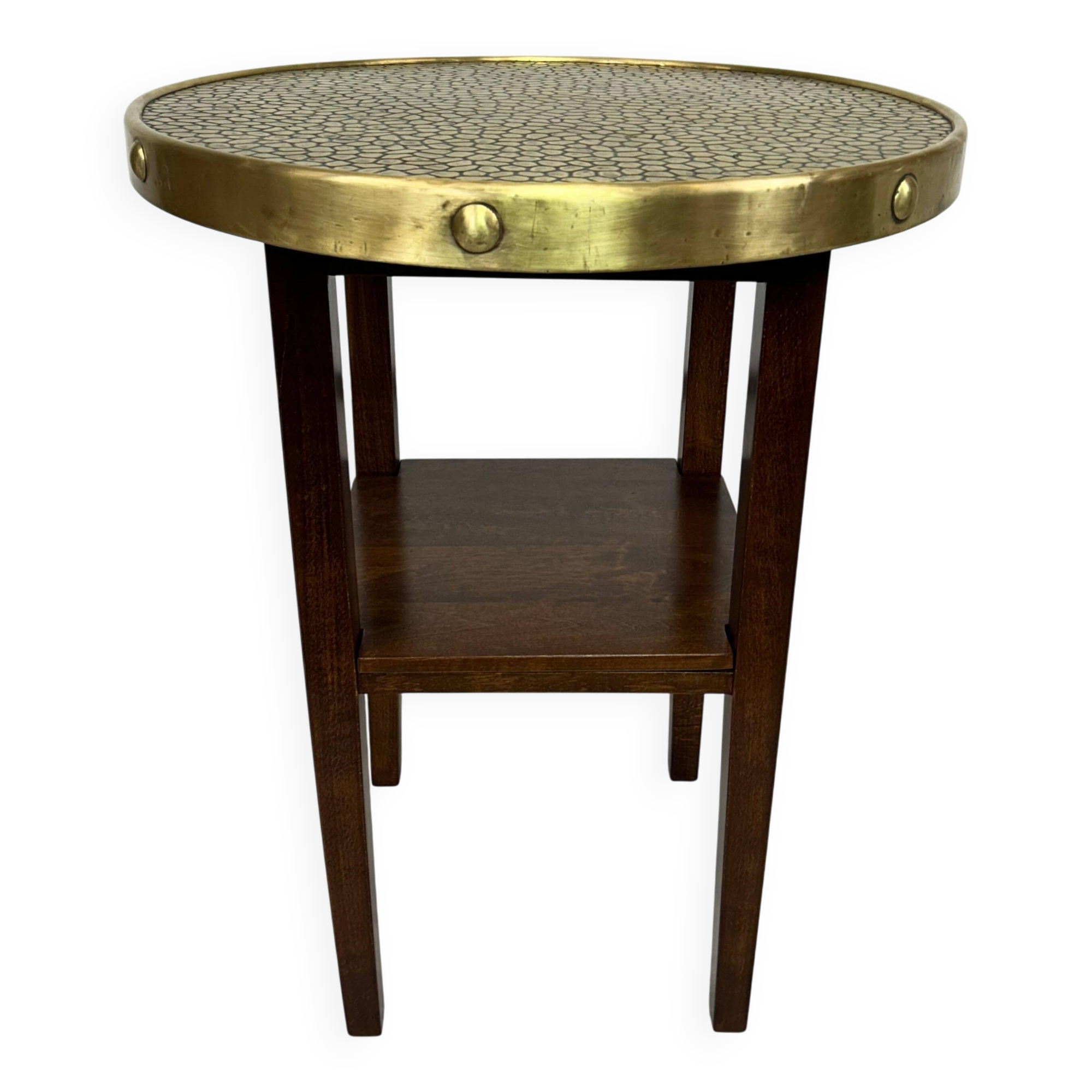 Secession coffee table with a brass top