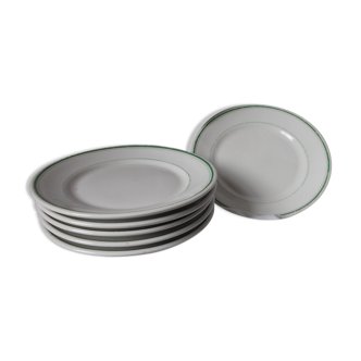 Lot de 6 assiettes blanche et verte