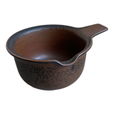 Vintage Arabia Ruska Bowl with handle, sauciere, Ulla Procopé, Finland, brown Scandinavian ceramics