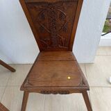 Pair of antique hand-carved Savoyard chairs