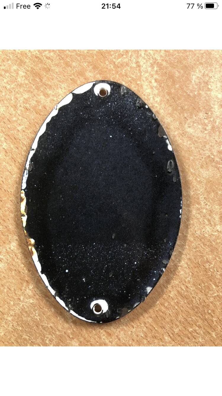 Old enameled plate old french bathroom