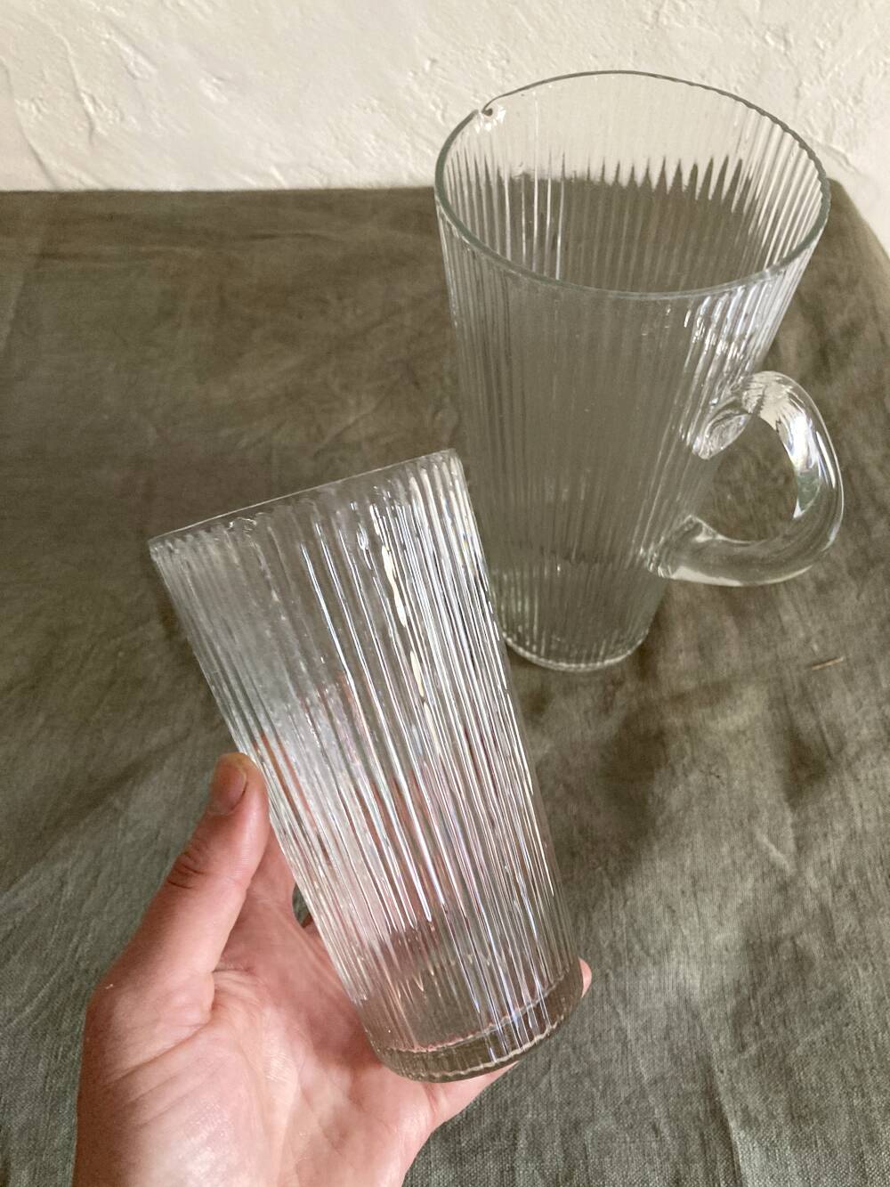 Antique glass orangeade set