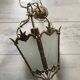 Antique french hall lamp milk glass