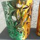 Pair of ceramic wall lights in Vallauris style, Brunin.
