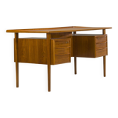 Bureau danois en teck par Peter Lovig Nielsen pour Hedensted Mobelfabrik, 1964