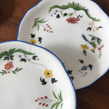 Lot dessert plates Birds of Pardadis Gien