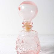 Vintage Small Pink Glass Decanter with Stopper: Mid-Century Empoli Italian