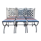 Suite de 6 chaises de jardin – Style méditerranéen années 1980 – Fer forgé