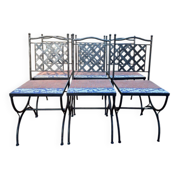 Set of 6 garden chairs – Mediterranean style from the 1980s – Wrought iron