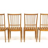 Set de 4 chaises en hêtre, Suède, 1960