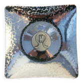 Nordon ashtray/trinket dish, hammered steel, 1970s 1980s