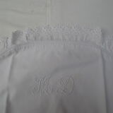 small child's child's room half circle in monogrammed white canvas