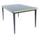 Dining Table, High Gloss Finish, Brass, Tapered Legs, Navy Blue - S