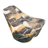 Vintage pipe holder or pipe rest in marbled effect tiles, SC3 Italy, vintage