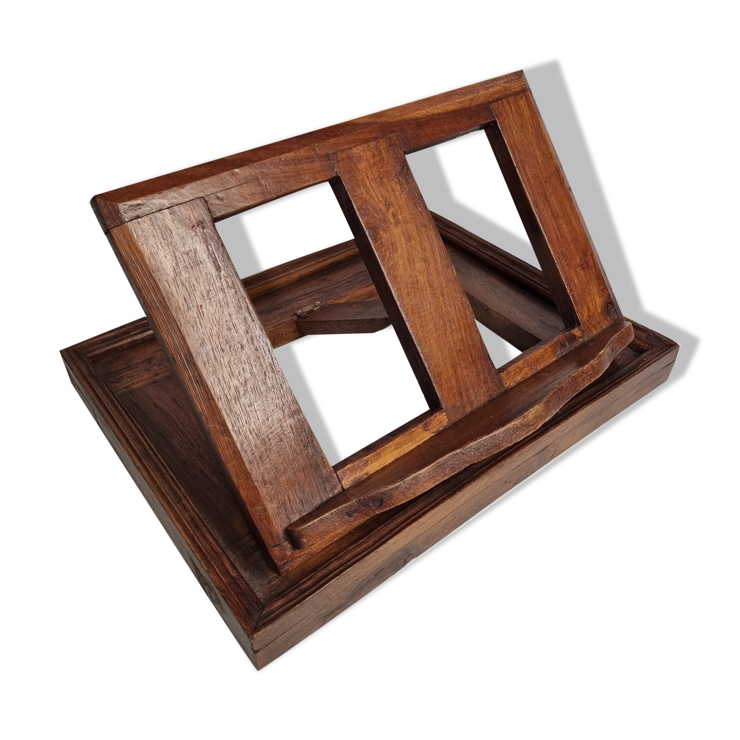 Solid oak reading desk, adjustable