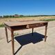 Antique French kitchen table 127 x 83 cm with drawer rustic