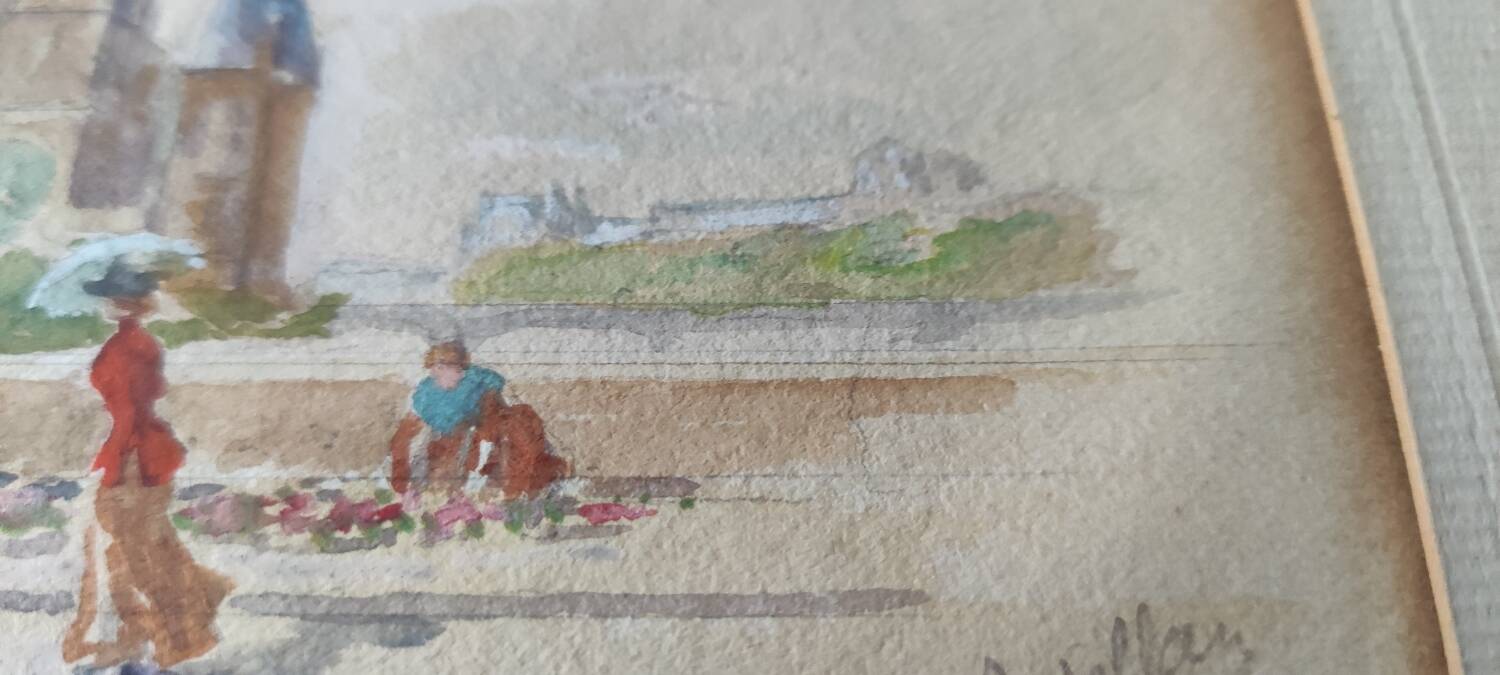 Watercolor Gustave François Lasellaz 19th century