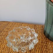 Bougeoir en verre pied étoilé