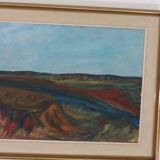 Original mid-century Swedish oil on panel – “Bold Landscape”