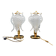 Set of 2 Murano glass table lamps transparent leaves