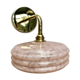 Vintage lampshade wall lamp in pink Clichy glass