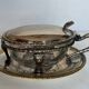 Glass and silver-plated sugar bowl