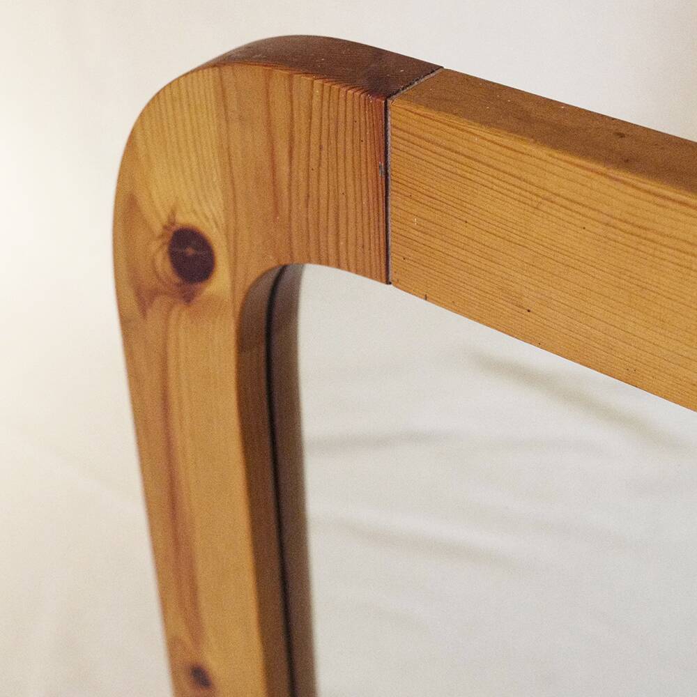 Miroir en bois de pin massif 1970