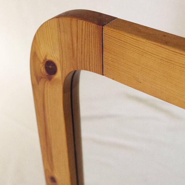 Miroir en bois de pin massif 1970