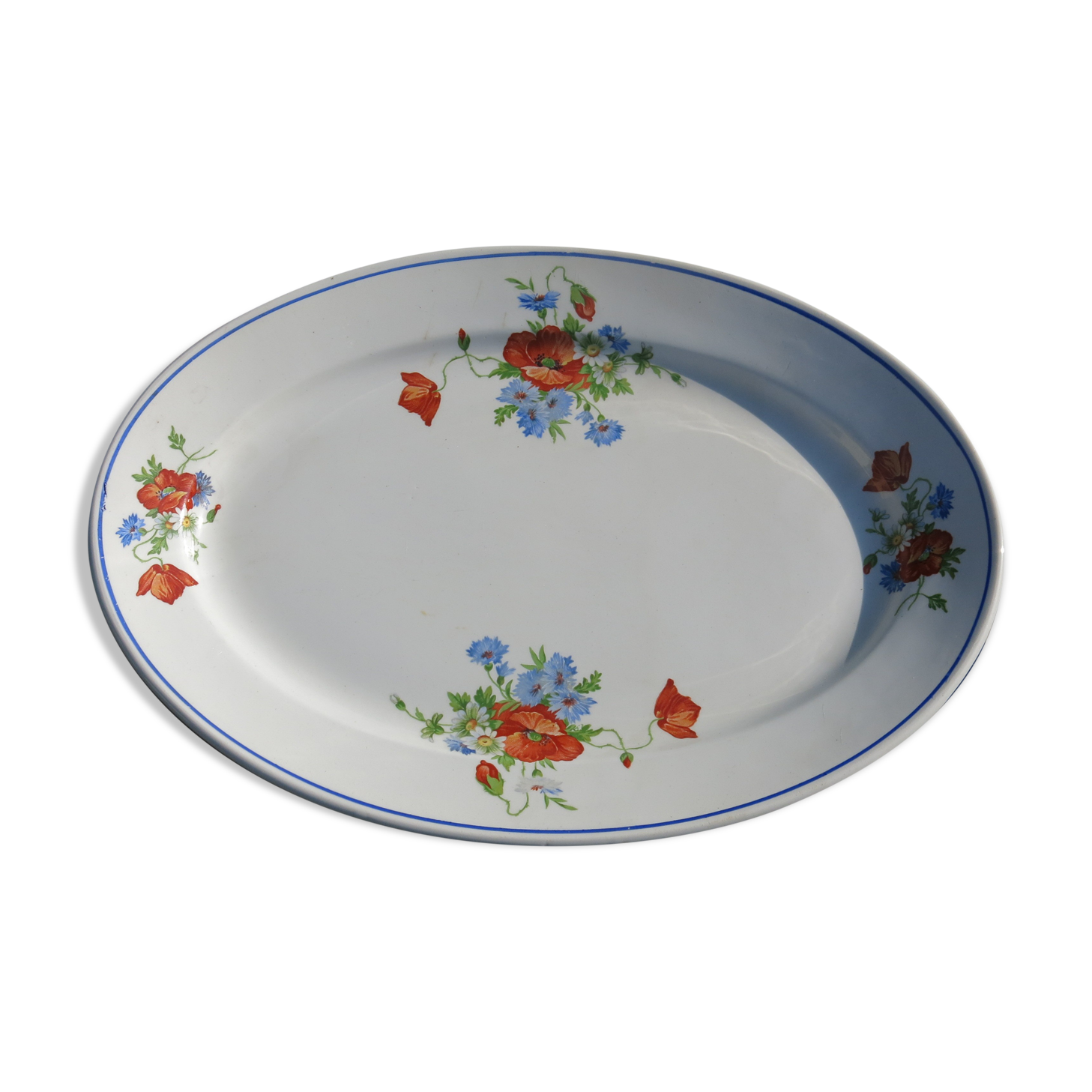 Serving dish/delight Salins les Bains poppy pattern