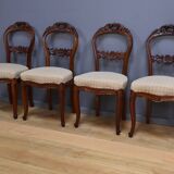 Set of 4 mahogany chairs, Napoléon III period - second half of the 19th century.