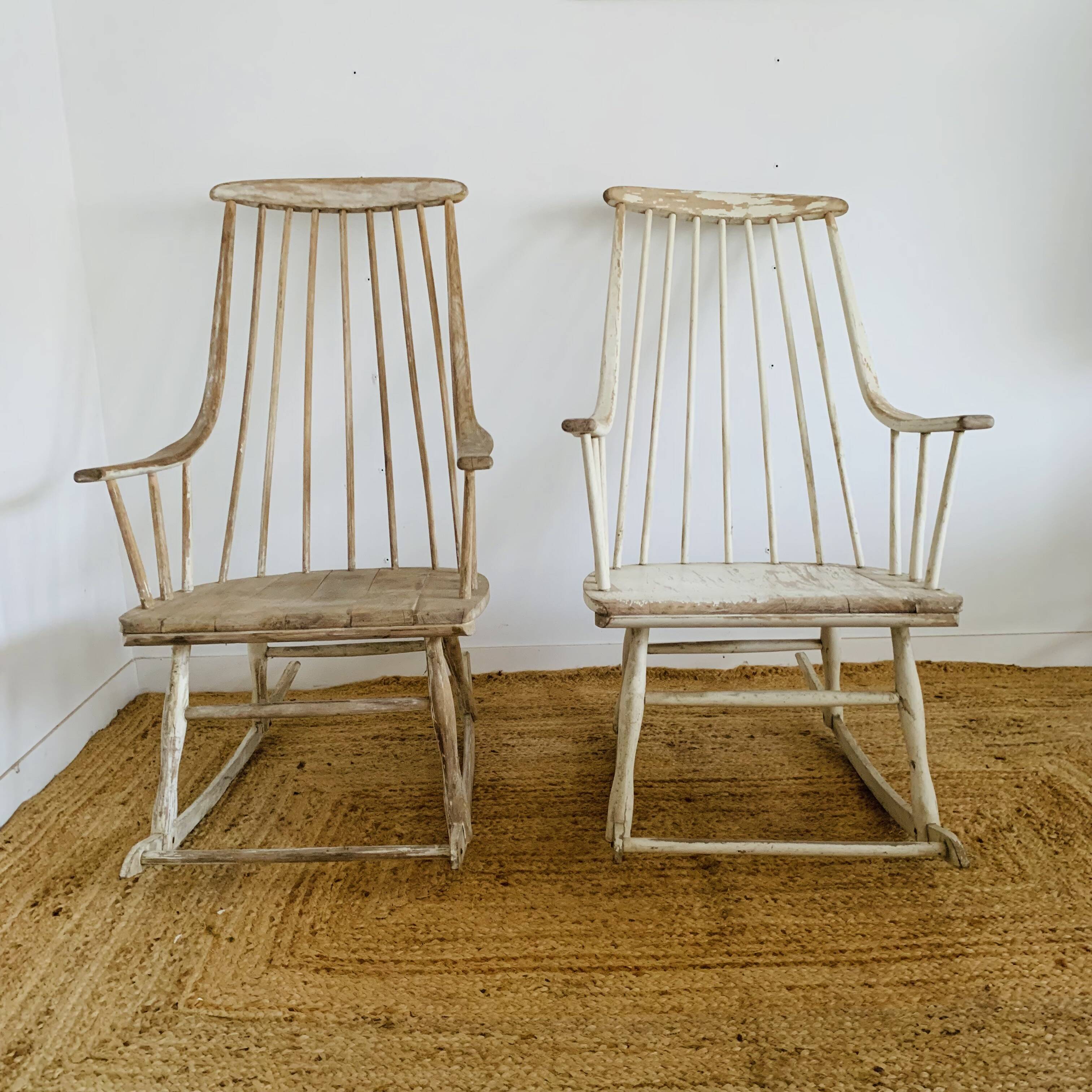 Pair of vintage rocking chairs by Lena Larsson